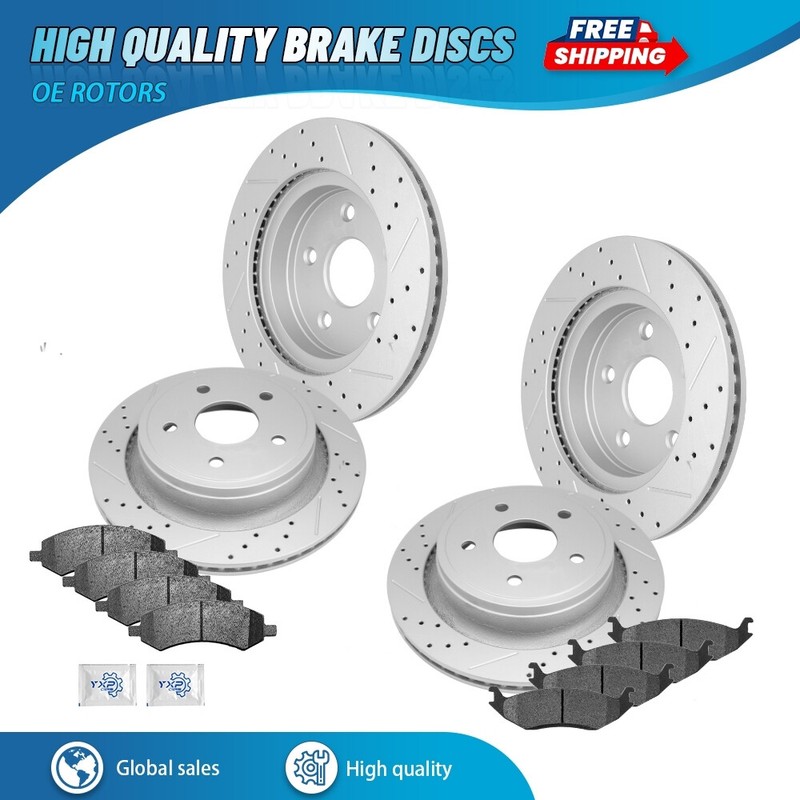 Front & Rear Disc Brake Rotors + Pads For Dodge Durango Ram 1500 Classic 1500