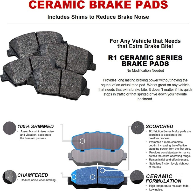 High-Performance Blank Brake Rotors & Ceramic Pad Kit - OEM Quality 2006-2019 gallery