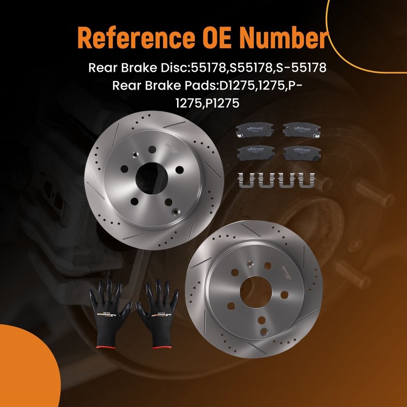 Rear Brake Rotors and Pads Kit for Chevrolet Equinox/GMC Terrai 2010 2011 -2017 gallery