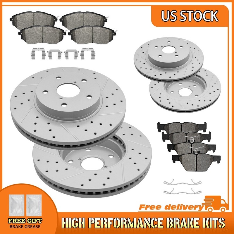 293mm Front+300mm Rear Drilled Rotors Brake Pads Kit for 2015 Subaru Legacy 2.5L