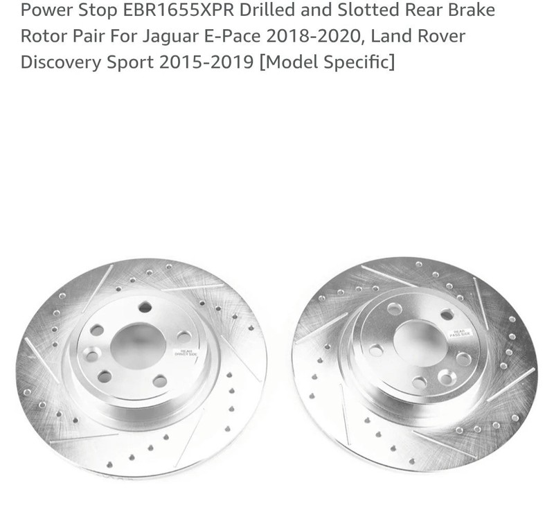 Power Stop EBR1655XP Drilled & Slotted rear brake rotor pair, zinc plated