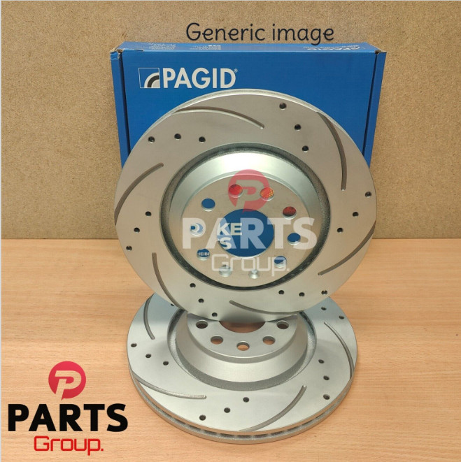 PAGID DRILL & GROOVE FRONT DISCS 340MM FOR VW PASSAT CC B7 2.0 TDI 4MOTION 11-16