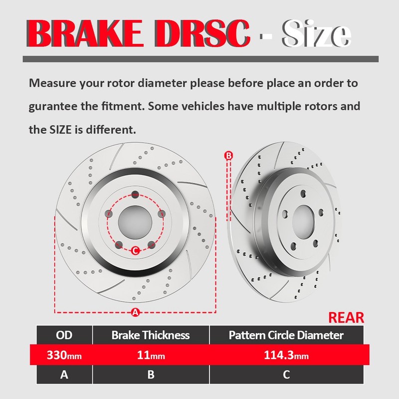 Front Rear Drilled Rotors Discs Brake Pads Fit Ford Flex Taurus Explorer MKS MKT gallery