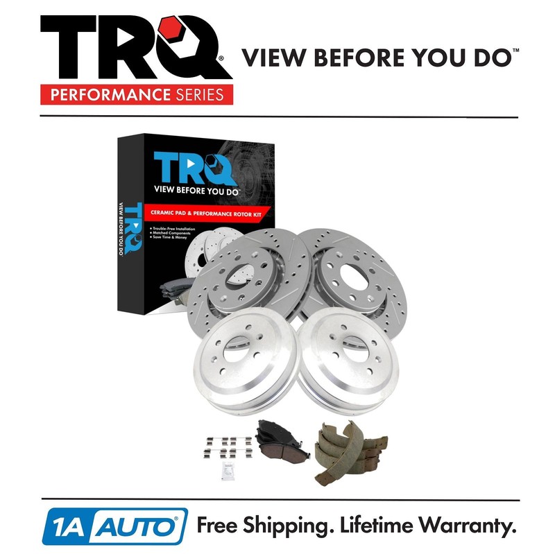 TRQ Performance Brake Pad & Rotor,Shoe & Drum Kit Fits Various Makes and Models