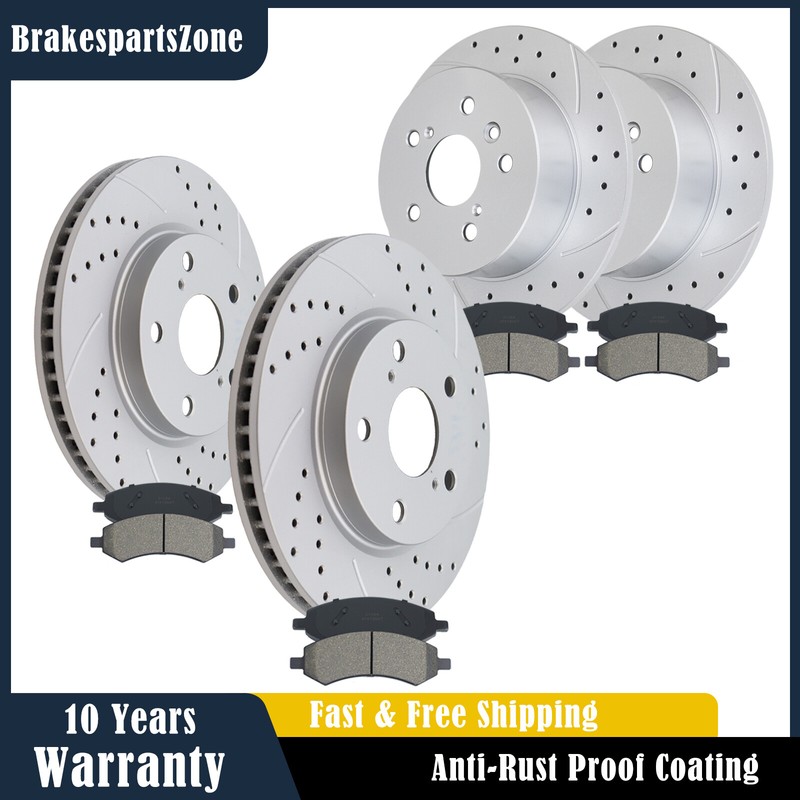 275mm Front 281mm Rear Brake Rotors Pads fit for Lexus HS250H Toyota RAV4 Brakes
