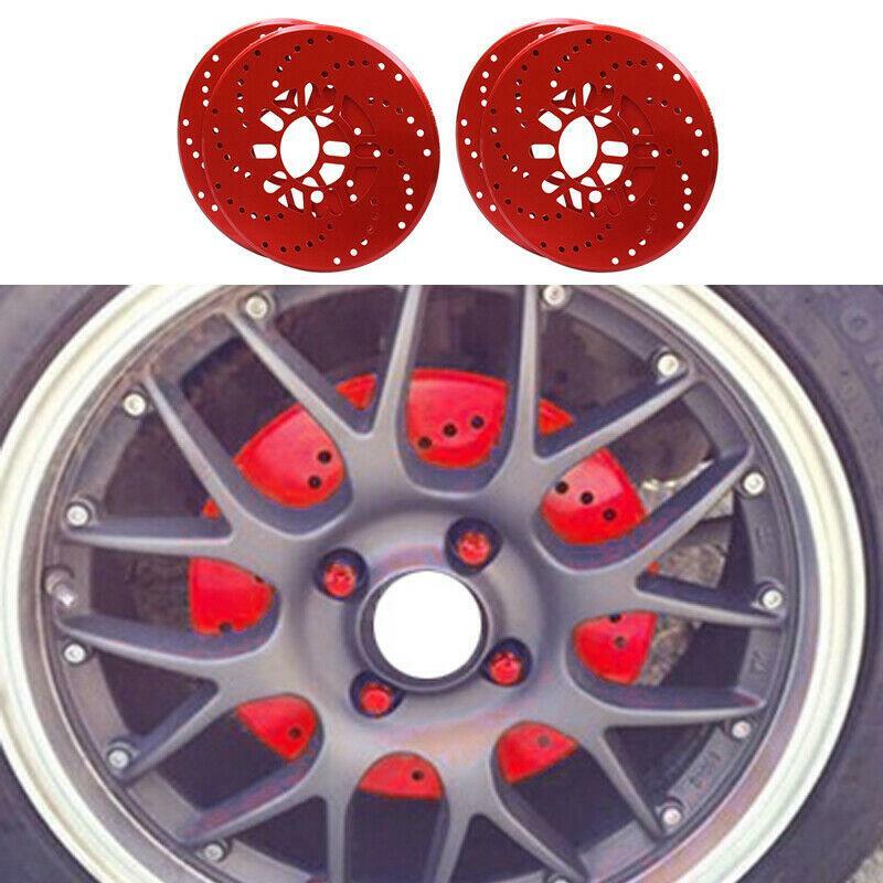 4X Vehicle Aluminum Wheel Brake Disc Cover Decorative Rotor Cross Drilled Car gallery