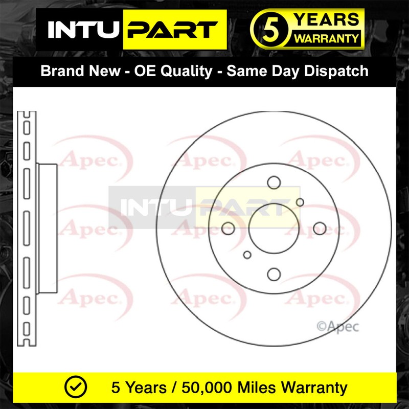 Fits Toyota Yaris 1999-2005 MR2 1999-2006 IntuPart Front Brake Disc 4351217131
