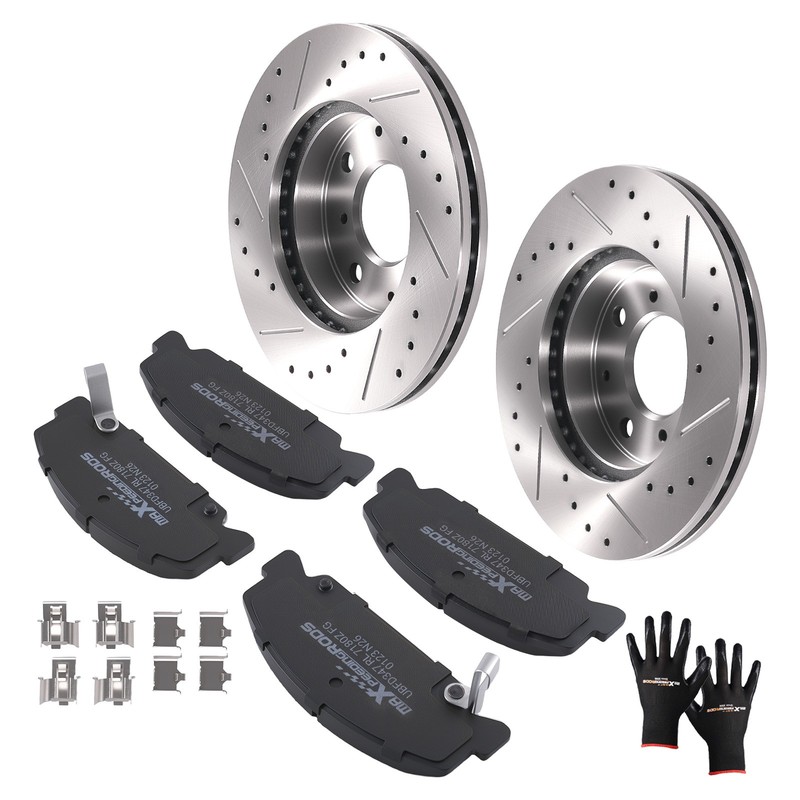 Front Drilled Slotted Brake Rotors Ceramic Pads for Honda Civic 1990-2000 S31029 gallery
