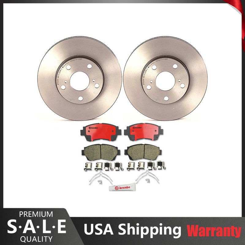Brembo Front Brake Kit Ceramic Pads Coated 275mm Brake Rotors for Toyota Avalon