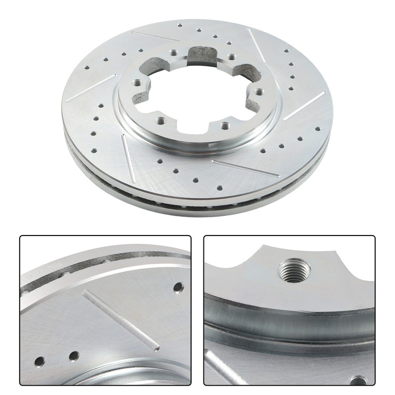 Front Drilled Brake Rotors & Ceramic Pads For Nissan Pickup 1995-1997 2.4L l4 gallery