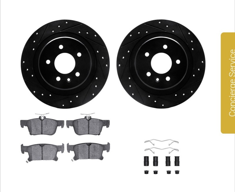 Dynamic Friction 8312-45034 – Brake Kit – Black Zinc Coated Drilled and Slotted