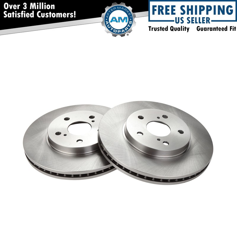 Front Disc Brake Rotors Pair Set Kit for Toyota Lexus Camry