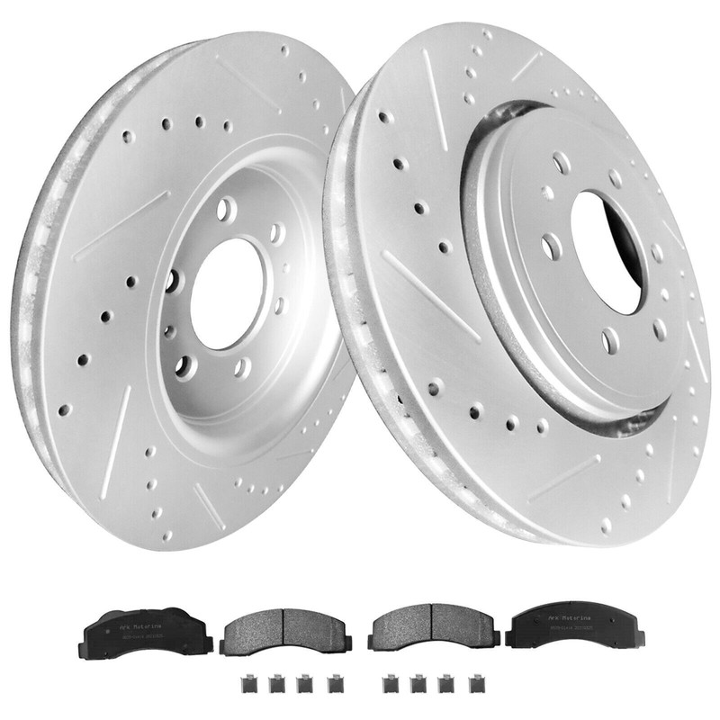 For Ford F-150 2012-2020 Front & Rear Drilled Disc Brake Rotors Pads Kits 6 LUGS