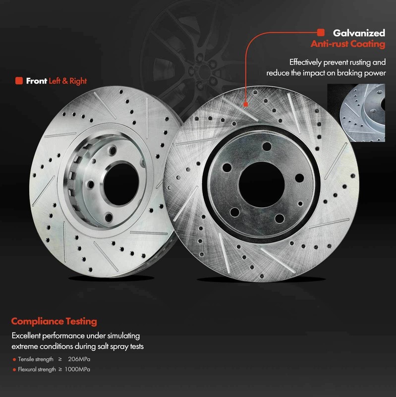 12x Front & Rear Drilled Brake Rotors & Ceramic Brake Pads for Mazda CX-5 16-19 gallery