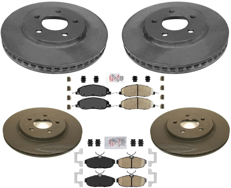Carbon Performance Disc Brake Rotors & Brake Pads Fits Mustang 4.0L 2005-2010