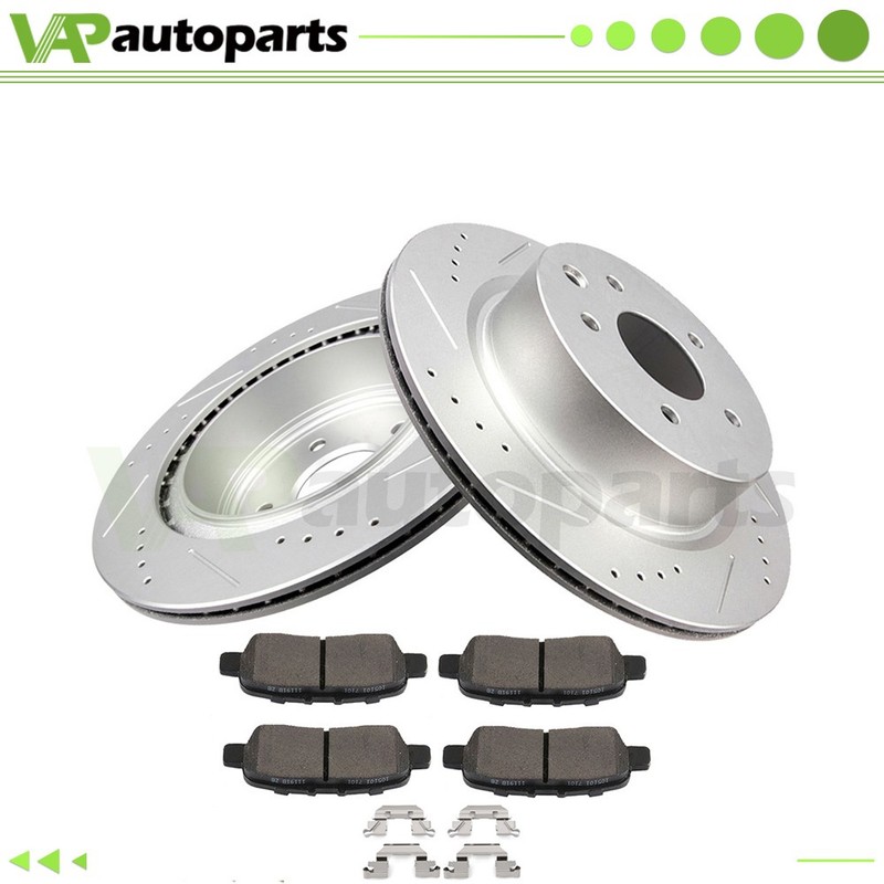 For Infiniti EX35 2008-2012 Drill Rear Discs Brake Rotors and Ceramic Pads 308mm