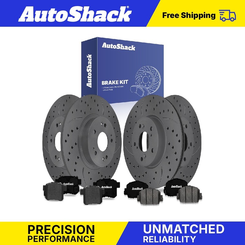 Front Rear Drilled Slotted Brake Rotors Ceramic Pads for Honda, Accord 2013-2017