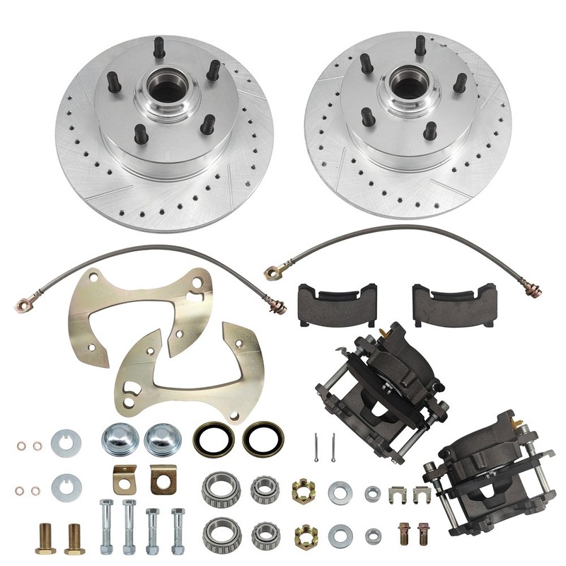 Disc Brake Kit Drilled/Slotted for Chevy Full-size Cars 1955-1957 & 1959-64 New