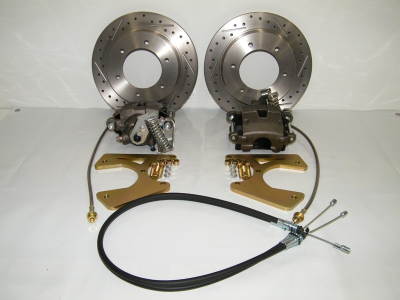 C10 6 Lug Rear Disc Brake Conversion Kit Drilled & Slotted Rotors 1963-1970