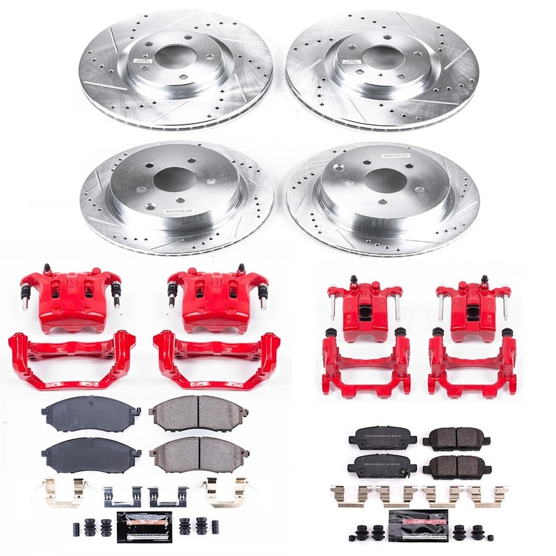 KC8061 Powerstop 4-Wheel Set Brake Kit With Calipers Front & Rear for Q70L Q70 gallery