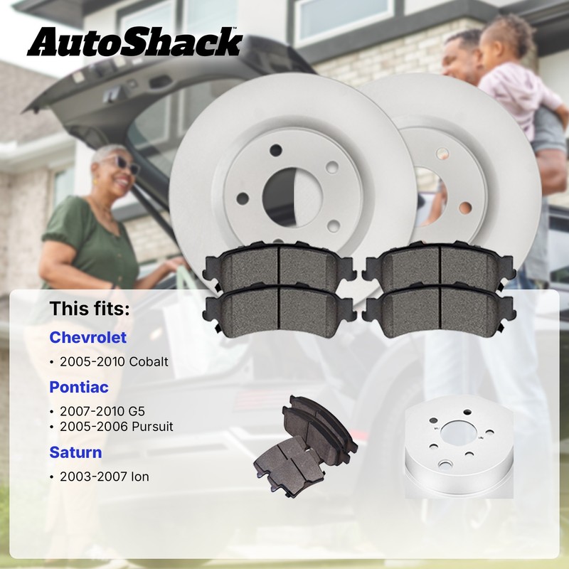 Front Brake Rotors Premium Ceramic Pads Hubs for Chevrolet, Cobalt 2005-2010 gallery