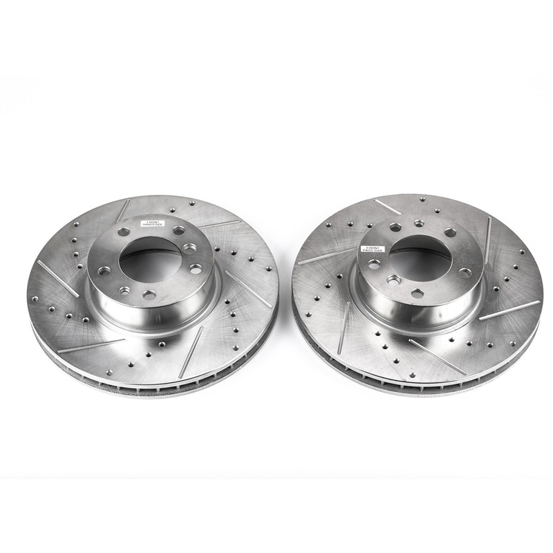 PowerStop Evolution Drilled Slotted Rotors Pair Front For BMW 850i