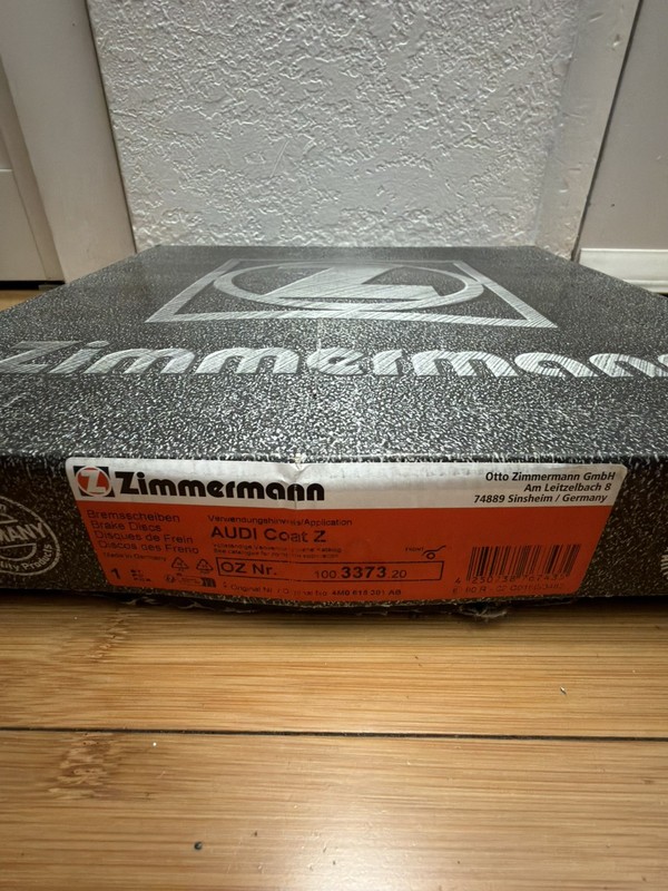 Audi Q7 SQ7 Front Brake Rotor Zimmermann 100.3373.20 Coat Z SINGLE NEW