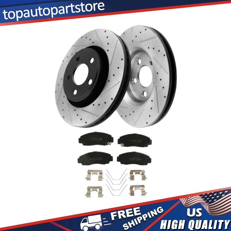 Front Drilled Slotted Disc Rotors Brake Pads Kit For ACURA TSX 2012 2013-2014