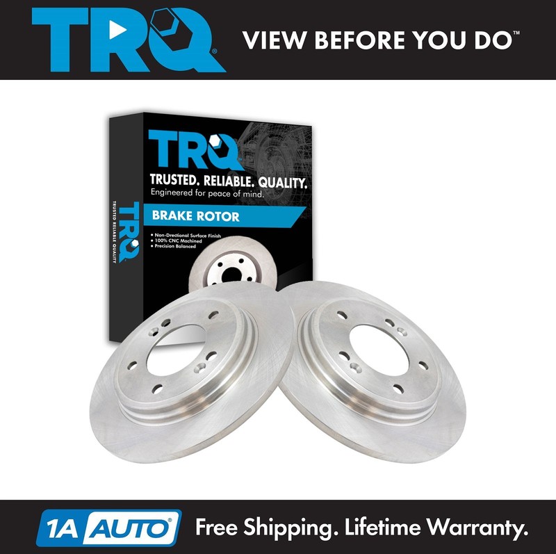 TRQ Rear Disc Brake Rotor LH RH Kit Pair Set of 2 for Hyundai Kia