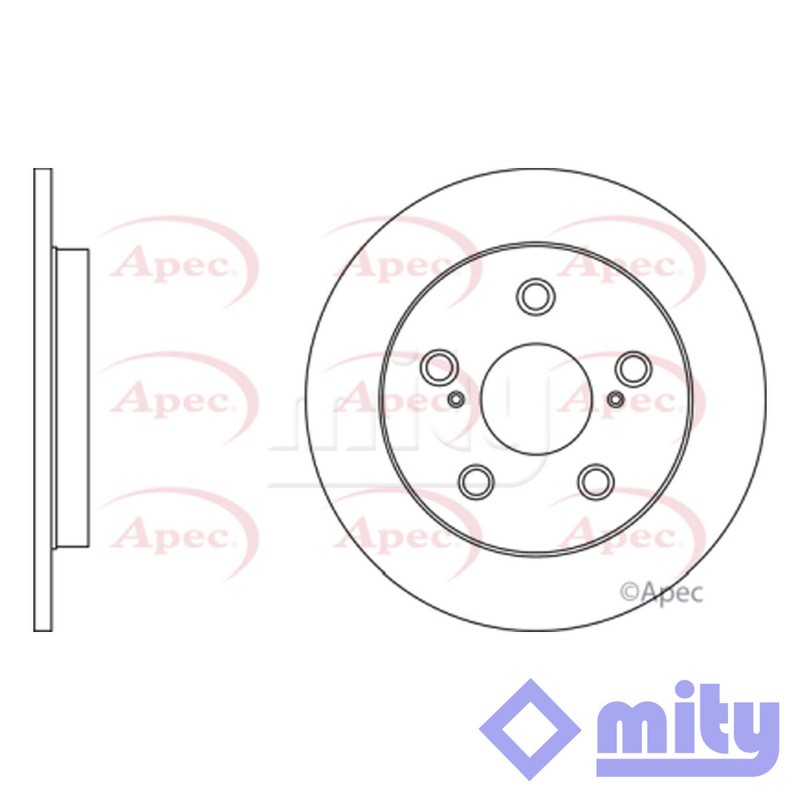 Fits Toyota Auris 2006-2012 1.3 1.4 1.6 1.8 1x Brake Disc Rear Mity 4243112260