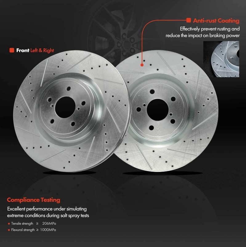 Front Drilled Brake Rotors for Subaru Impreza 2004 BRZ Toyota 86 H4 2.0L 2.5L gallery