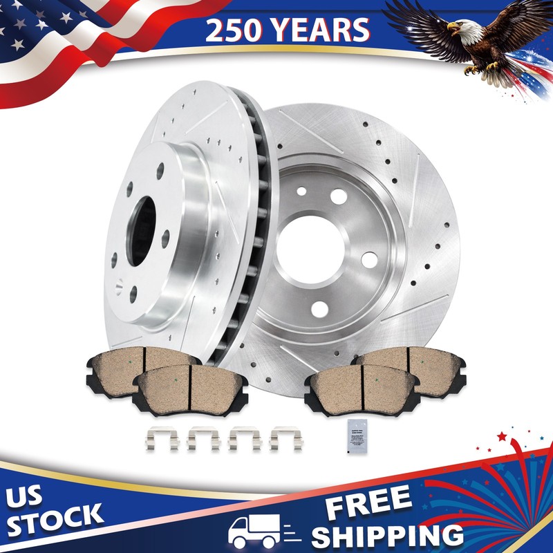 Front 11.65″Drilled Rotors Brake Pads for 2013-15 Lacrosse Regal Malibu Limited