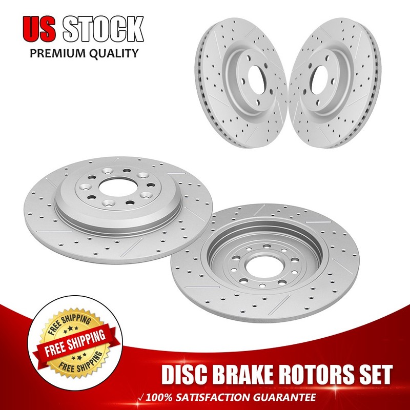 Front Rear Drilled Brake Rotor For 2011 2012 2013 2014-15 Ford Edge Lincoln MKX