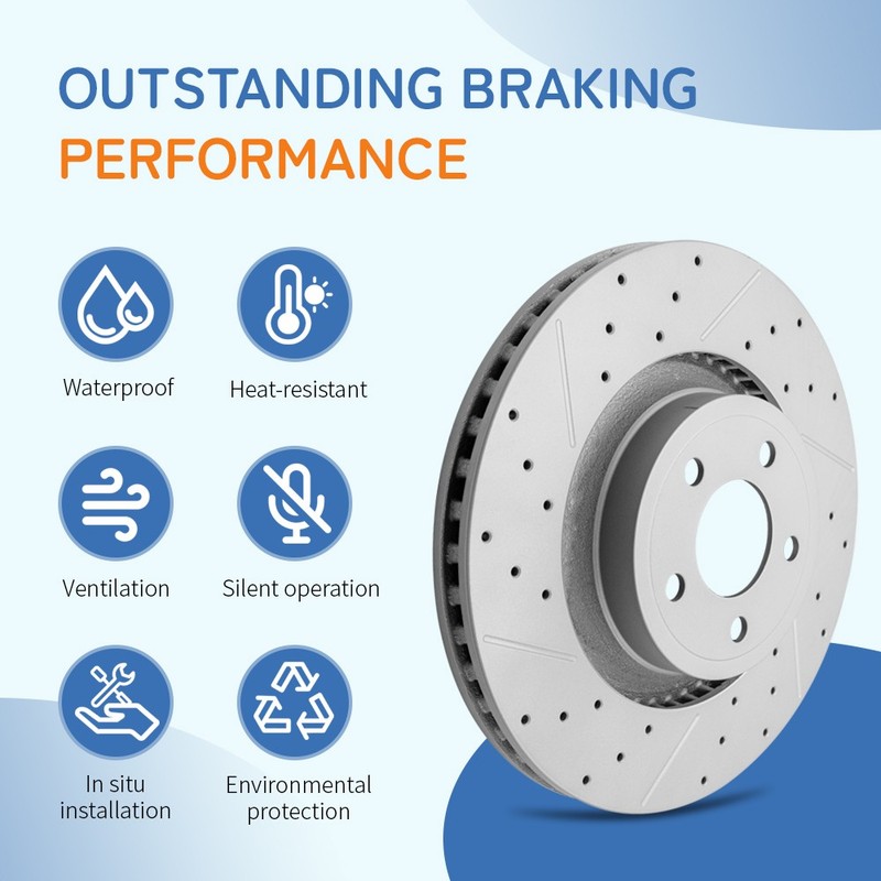Front Rear Brake Disc Rotors Ceramic Brake Pads For Subaru XV Crosstrek Forester gallery