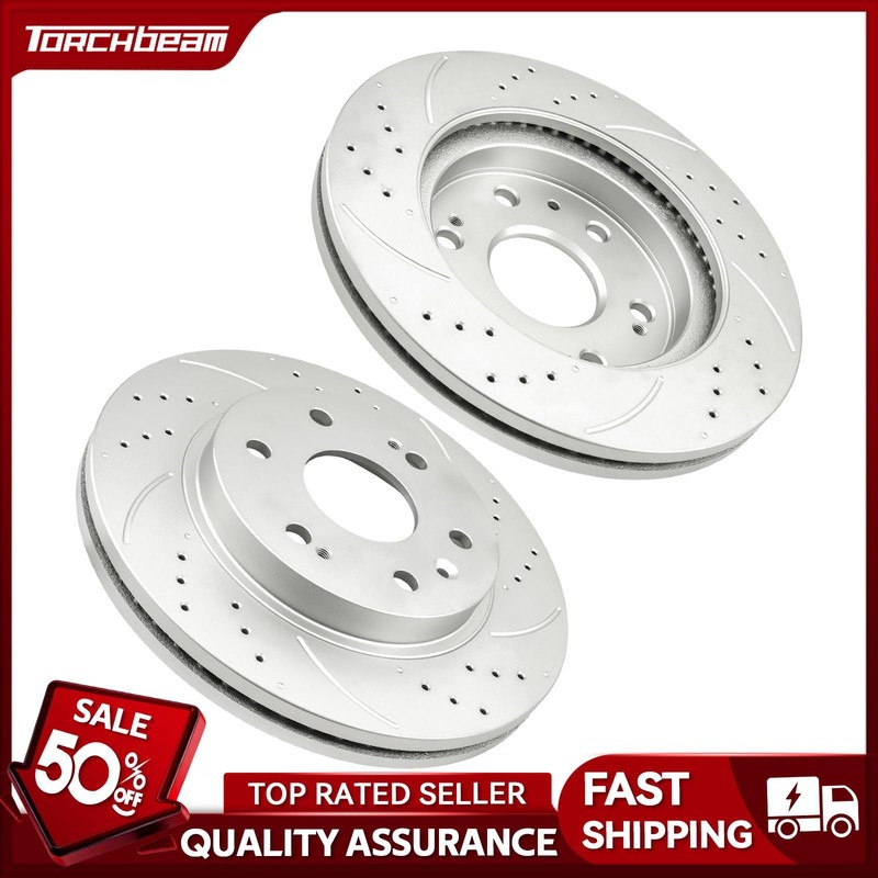 2x Front Drilled Slotted Brake Rotors for Chevy Silverado 1500 07-09 12166057
