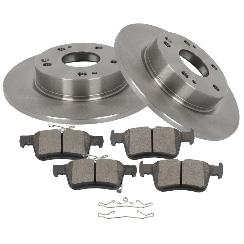Rear Brake Discs Rotors and Ceramic Pads For 2020-2021 HONDA CIVIC LX 2.0L