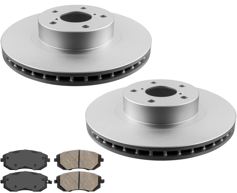 Front Rotors & Ceramic Brake Pads For 2004-2009 Impreza Non Turbo 10 7/8 Inch