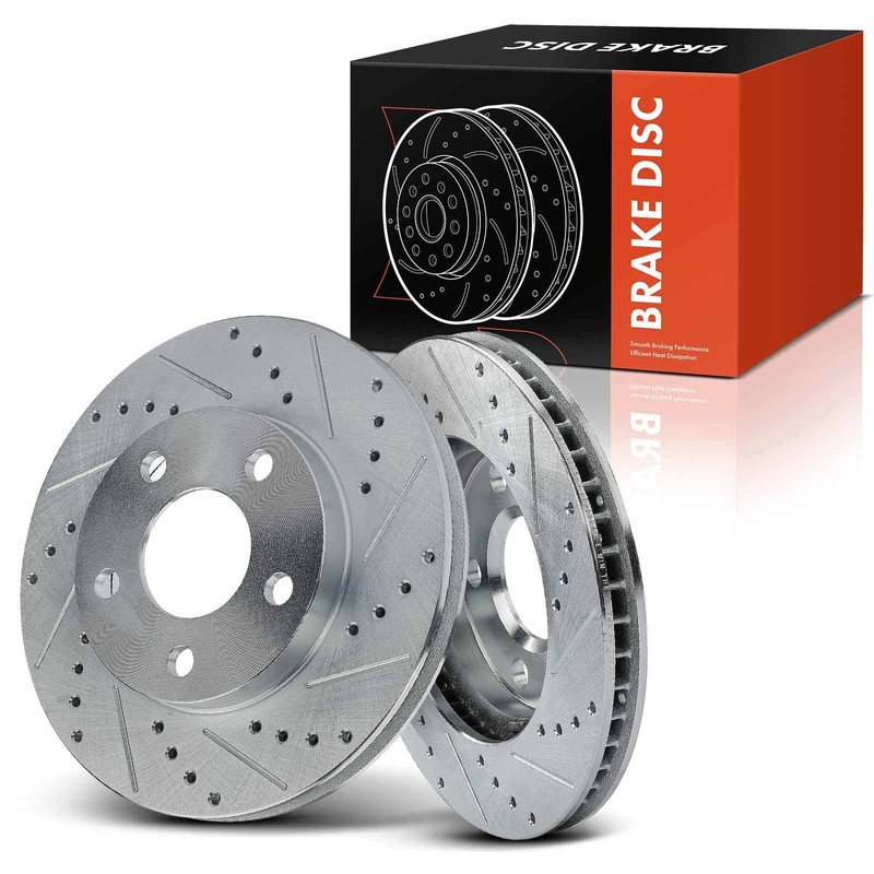2x Front Drilled Brake Rotors for Chevrolet Malibu Olds Alero Pontiac Grand Am