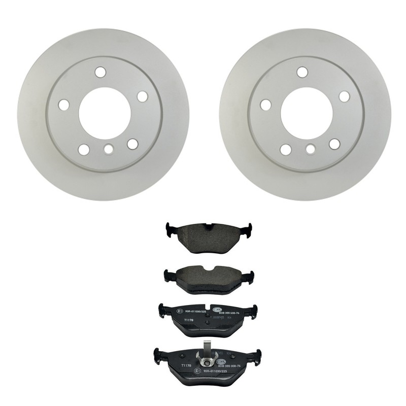 Hella Rear Rotors Low-Met Disc Brake Pad Kit For E85 Z4 M54 Convertible 2003-05