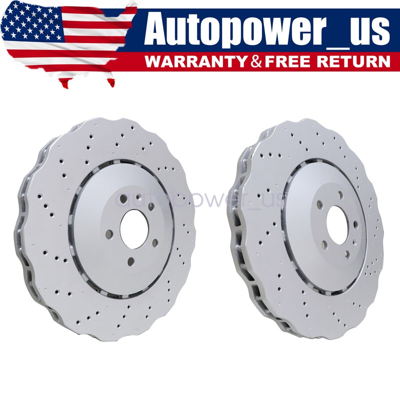 For 14-16 4.0L Audi RS7 4G0615301AH A Pair Of Front Disc Brake Rotors