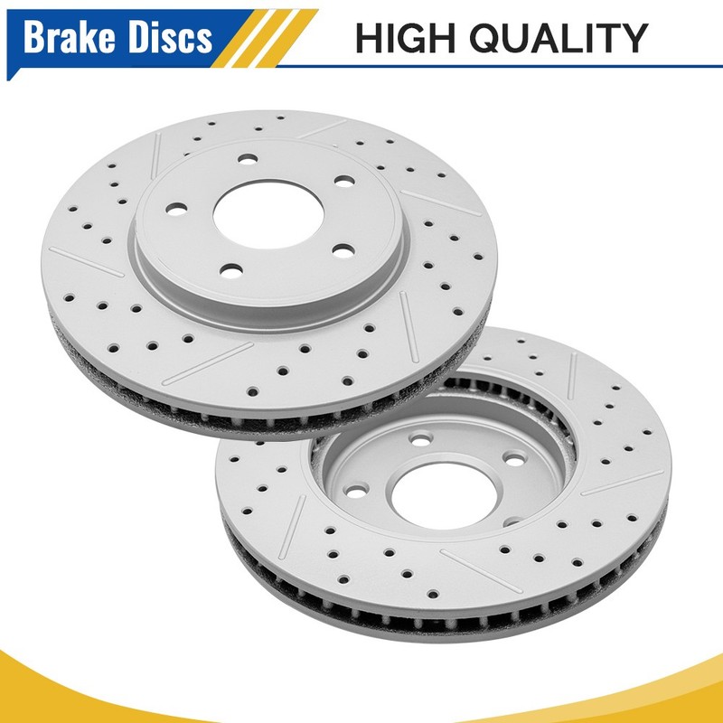 Front Drilled Brake Rotors For 2011-2021 Nissan LEAF 2013-2021 Nissan NV200