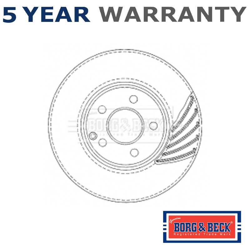 Borg & Beck Front 1x Brake Disc Fits Mercedes E-Class 2.6 3.0 CDi 3.2 3.5