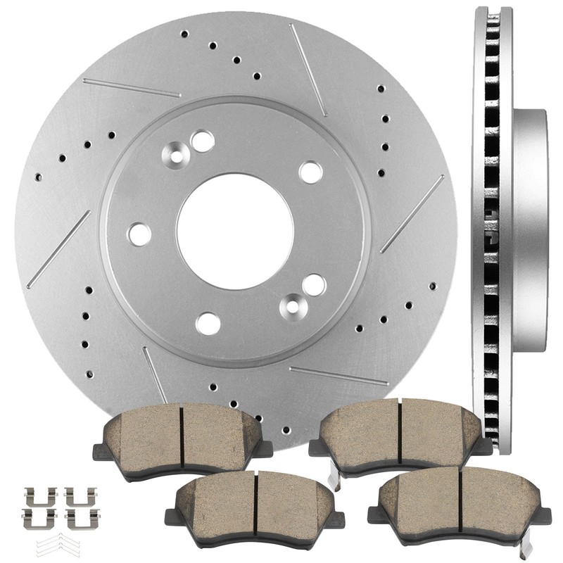 Front Disc Rotors Ceramic Brake Pads for Hyundai Elantra 2017 - 2020 1.4L, 2.0L gallery