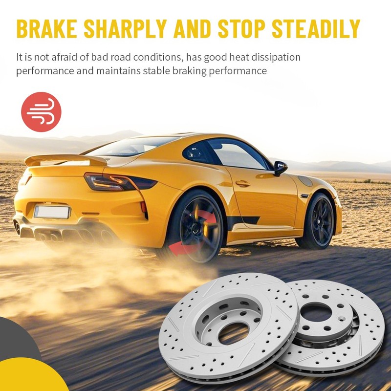 Rear Drilled Brake Rotors For Jeep TJ Jeep Liberty Wrangler 2003 2004 2005- 2007 gallery