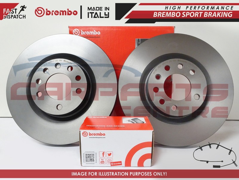 BMW MINI ONE D COOPER + S FRONT BREMBO BRAKE DISCS AND PADS + WEAR SENSORS ->06