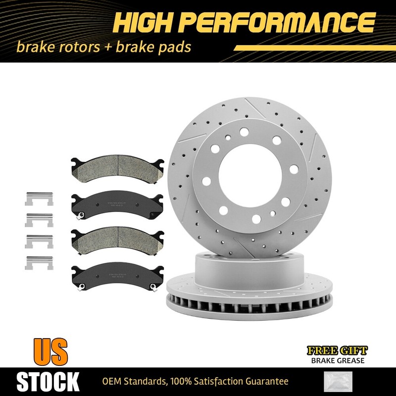 Front Disc Brake Rotors + Ceramic Pads For Chevrolet Express GMC Savana 2500
