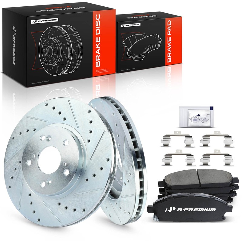 A-Premium Front Drilled Rotor & Brake Pads for Acura MDX 2003-2006 3.5L 1096795