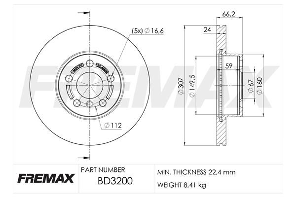 Remax BD-3200 Brake Disc for BMW