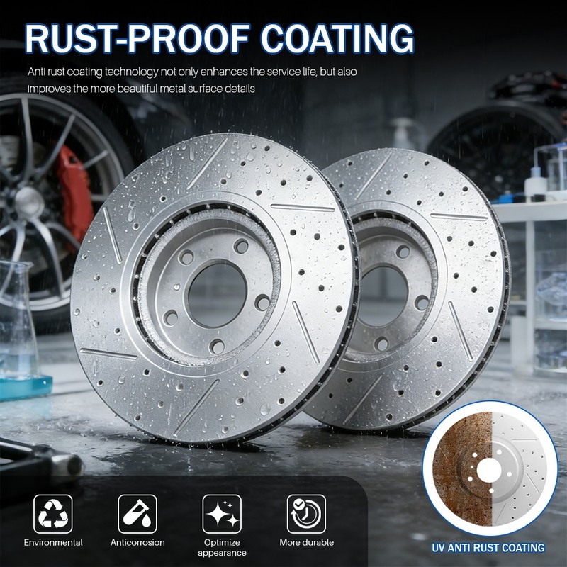 Rear Drilled Disc Brake Rotor LH & RH Pair for Toyota 4Runner FJ Cruiser Truck gallery