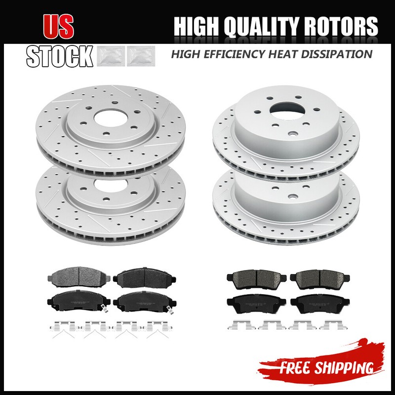 For Nissan Frontier Xterra Suzuki Equator Front Rear Disc Rotors & Brake Pads
